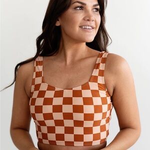 NWT Coral Reef Checkered Bikini Top Tankini Women’s Size Medium (8-10)